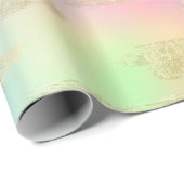 Rainbow Iridescent and Gold Brushstrikes Muster Geschenkpapier (Rolleneckpunkt)