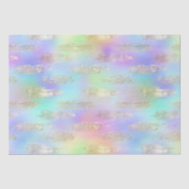 Rainbow Iridescent and Gold Brushstrikes Muster Seidenpapier