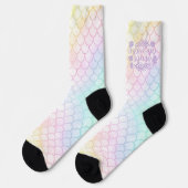 Rainbow Iridescent Dreamy Fantasy Mermaid Scales Socken (Linkes Detail)