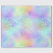 Rainbow Iridescent Foil and Holographic Glitzer Geschenkpapier (Flach)