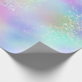 Rainbow Iridescent Foil and Holographic Glitzer Geschenkpapier (Ecke)