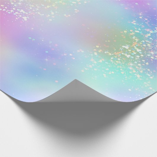 Rainbow Iridescent Foil and Holographic Glitzer Geschenkpapier (Ecke)