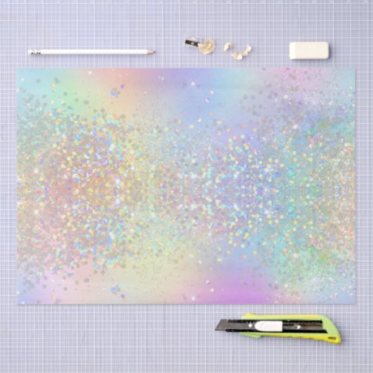 Rainbow Iridescent Foil and Holographic Glitzer Seidenpapier (Handwerk)