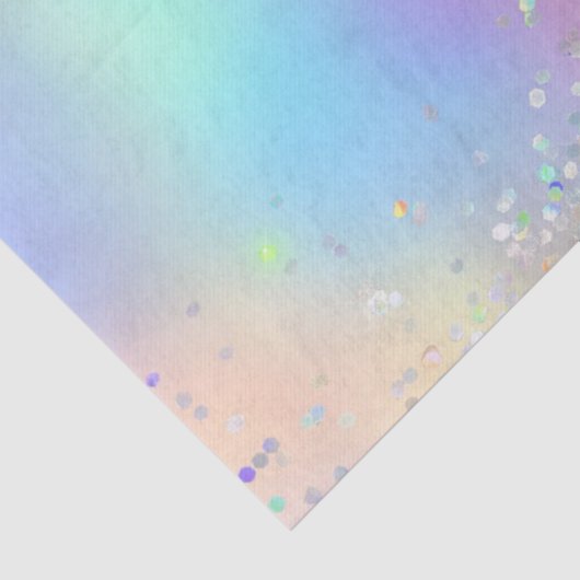 Rainbow Iridescent Foil and Holographic Glitzer Seidenpapier (Detail)