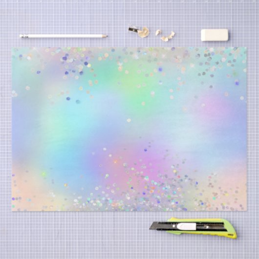 Rainbow Iridescent Foil and Holographic Glitzer Seidenpapier (Handwerk)