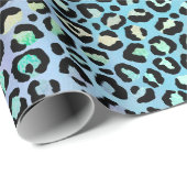 Rainbow Iridescent Gradient and Leopard Spots Geschenkpapier (Rolleneckpunkt)