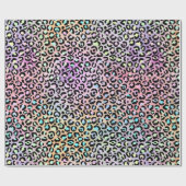 Rainbow Iridescent Gradient and Leopard Spots Geschenkpapier (Flach)