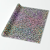 Rainbow Iridescent Gradient and Leopard Spots Geschenkpapier (Ungerollt)