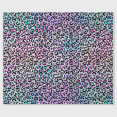 Rainbow Iridescent Gradient and Leopard Spots Geschenkpapier (Flach)