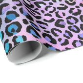 Rainbow Iridescent Gradient and Leopard Spots Geschenkpapier (Rolleneckpunkt)