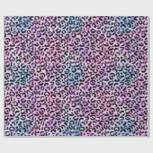 Rainbow Iridescent Gradient and Leopard Spots Geschenkpapier (Flach)