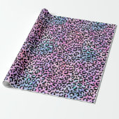 Rainbow Iridescent Gradient and Leopard Spots Geschenkpapier (Ungerollt)