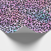Rainbow Iridescent Gradient and Leopard Spots Geschenkpapier (Ecke)