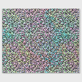 Rainbow Iridescent Gradient and Leopard Spots Geschenkpapier (Flach)