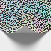 Rainbow Iridescent Gradient and Leopard Spots Geschenkpapier (Ecke)