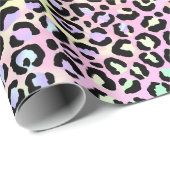 Rainbow Iridescent Gradient and Leopard Spots Geschenkpapier (Rolleneckpunkt)