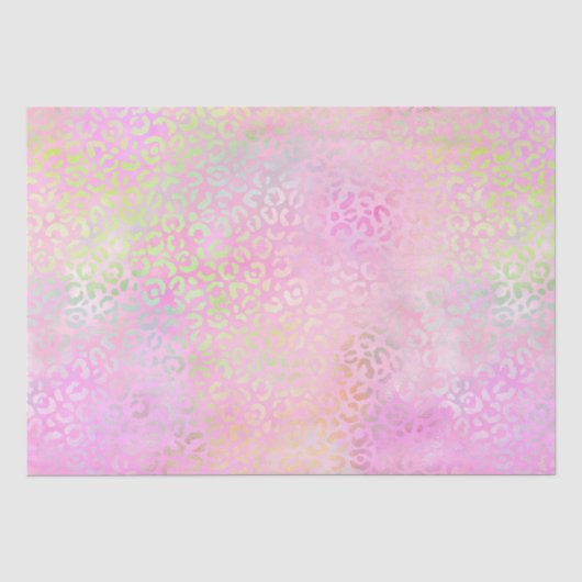 Rainbow Iridescent Gradient and Leopard Spots Seidenpapier (Vorderseite)