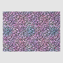 Rainbow Iridescent Gradient and Leopard Spots Seidenpapier