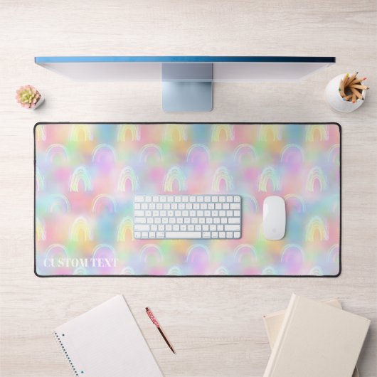 Rainbow Iridescent Large Extended Custom Schreibtischunterlage (Büro 1)