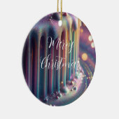 Rainbow Iridescent Liquide Tropfens Weihnachten Keramik Ornament (Rechts)
