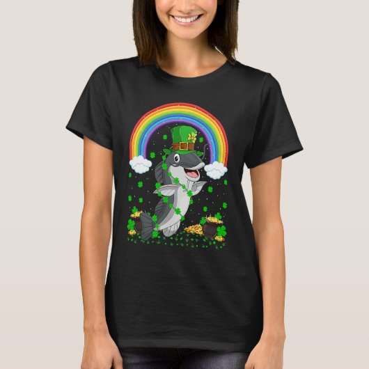 Rainbow Irish Shamrock Catfish St Patrick's Day T-Shirt (Vorderseite)