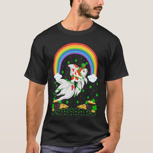 Rainbow Irish Shamrock Goldfish St Patrick's Day T-Shirt (Vorderseite)