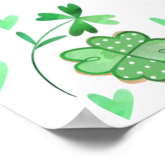 Rainbow Irish Theme First Birthday Milestone Poster (Ecke)