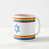 Rainbow Israel Pride Flag Small Zweifarbige Tasse (VorderseiteRechts)