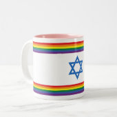 Rainbow Israel Pride Flag Small Zweifarbige Tasse (Vorderseite Links)