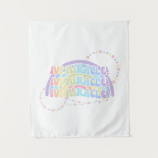 Rainbow IVF MIRACLE Farbige Unfruchtbarkeit Bewuss Wandteppich (Vorderseite)