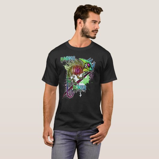 Rainbow Jacksons Chameleon Skeleton Raging T-Shirt (Vorne ganz)