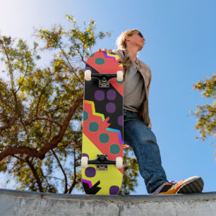 Rainbow Jagged Geo Skateboard