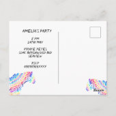 Rainbow Jaguar Party Einladung Postkarte (Rückseite)