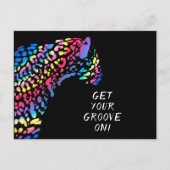 Rainbow Jaguar Party Einladung Postkarte (Vorderseite)