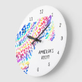 Rainbow Jaguar Personalisiert Clock Große Wanduhr (Winkel)