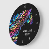 Rainbow Jaguar Personalisiert Clock Große Wanduhr (Winkel)