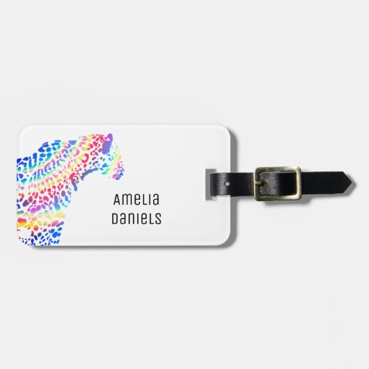 Rainbow Jaguar Personalisiert Gepäckanhänger (Vorderseite horizontal)