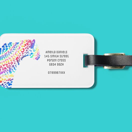 Rainbow Jaguar Personalisiert Gepäckanhänger