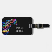 Rainbow Jaguar Personalisiert Gepäckanhänger (Vorderseite horizontal)