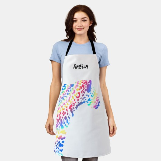 Rainbow Jaguar Personalisierte Schürze (Getragen)