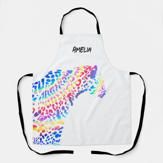Rainbow Jaguar Personalisierte Schürze (Vorderseite)