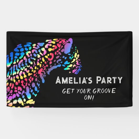 Rainbow Jaguar Personalisiertes Party Banner (Horizontal)