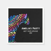 Rainbow Jaguar Personalisiertes Party Serviette (Vorderseite)