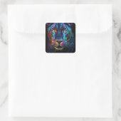 Rainbow Jaguar Quadratischer Aufkleber (Tasche)