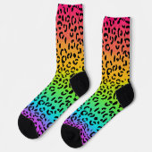 Rainbow Jaguar Spots Animal Print Socken (Linkes Detail)