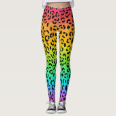 Rainbow Jaguar Spots Tierdruck Leggings (Vorderseite)