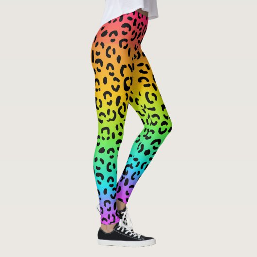 Rainbow Jaguar Spots Tierdruck Leggings (Rechts)