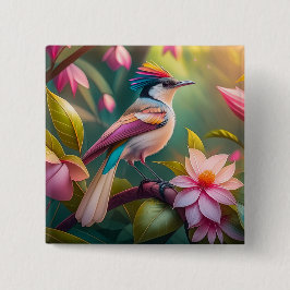 Rainbow-Jay Fantasy Bird Button