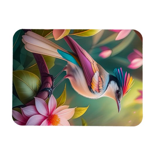 Rainbow-Jay Fantasy Bird Magnet (Horizontal)