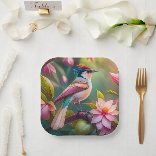 Rainbow-Jay Fantasy Bird Pappteller (Hochzeit)